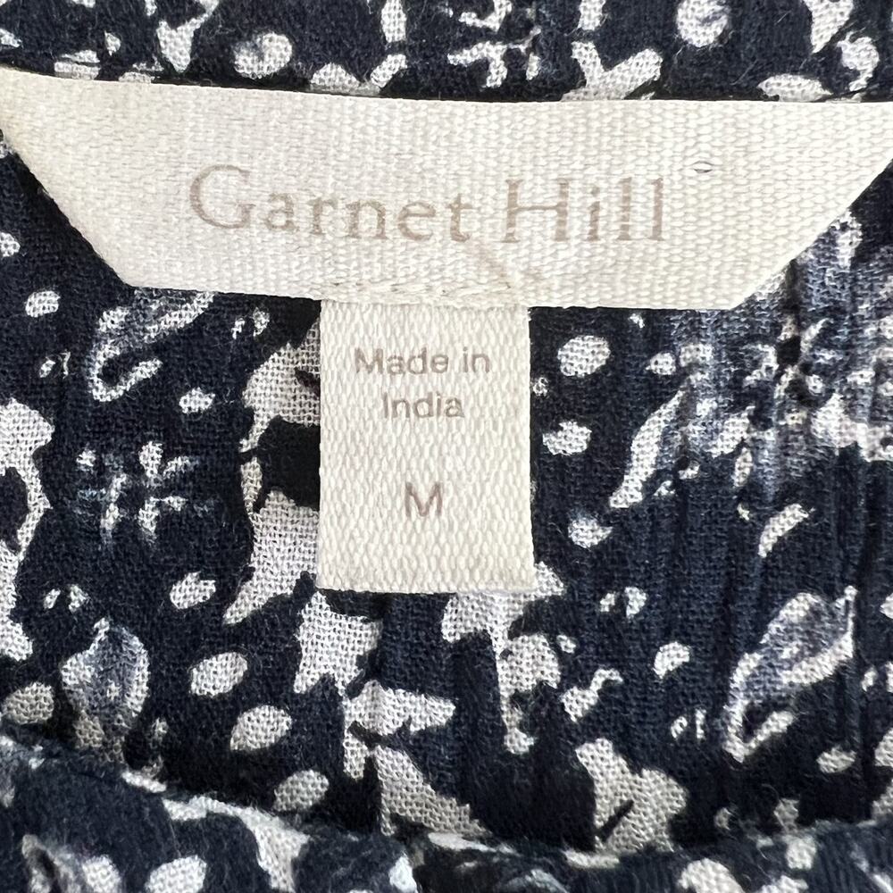 Garnet Hill Dress M Blue White Pintucked Bodice Lined Long Sleeve Viscose - Picture 4 of 6
